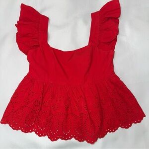 Miami top size small‎ red flutter sleeve